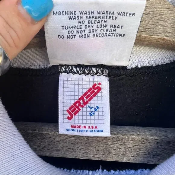 Vint. 90s Fall Harvest Cowboy Boot Cornucopia Floral granny collared sweatshirt - Picture 6 of 6